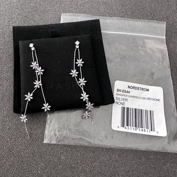 Nordstrom Shashi Whisper Earrings Silver NWT - Picture 4 of 6